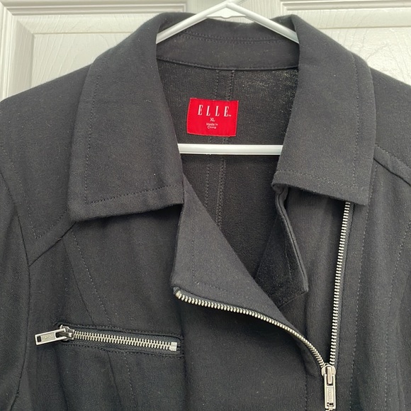 Elle Moto jacket bikercore black zippers long sleeves womens adult size … - Picture 5 of 12